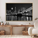 Cleveland Night Skyline Wall Art City Cityscape Canvas Print