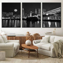 Cleveland Night Skyline Wall Art City Cityscape Canvas Print