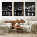 Cleveland Night Skyline Wall Art City Cityscape Canvas Print