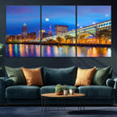 Cleveland Night Skyline Wall Art City Cityscape Canvas Print by MyGreatCanvas | Canvas Wall Art Prints | Photo Prints & Wall Decor