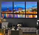 Cleveland Night Skyline Wall Art City Cityscape Canvas Print by MyGreatCanvas | Canvas Wall Art Prints | Photo Prints & Wall Decor