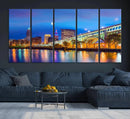 Cleveland Night Skyline Wall Art City Cityscape Canvas Print by MyGreatCanvas | Canvas Wall Art Prints | Photo Prints & Wall Decor