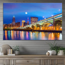 Cleveland Night Skyline Wall Art City Cityscape Canvas Print by MyGreatCanvas | Canvas Wall Art Prints | Photo Prints & Wall Decor