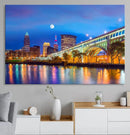 Cleveland Night Skyline Wall Art City Cityscape Canvas Print by MyGreatCanvas | Canvas Wall Art Prints | Photo Prints & Wall Decor