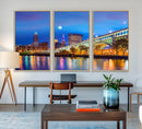 Cleveland Night Skyline Wall Art City Cityscape Canvas Print by MyGreatCanvas | Canvas Wall Art Prints | Photo Prints & Wall Decor