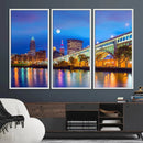 Cleveland Night Skyline Wall Art City Cityscape Canvas Print by MyGreatCanvas | Canvas Wall Art Prints | Photo Prints & Wall Decor