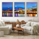 Cleveland Night Skyline Wall Art City Cityscape Canvas Print by MyGreatCanvas | Canvas Wall Art Prints | Photo Prints & Wall Decor