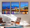 Cleveland Night Skyline Wall Art City Cityscape Canvas Print by MyGreatCanvas | Canvas Wall Art Prints | Photo Prints & Wall Decor