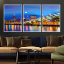 Cleveland Night Skyline Wall Art City Cityscape Canvas Print by MyGreatCanvas | Canvas Wall Art Prints | Photo Prints & Wall Decor