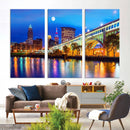Cleveland Night Skyline Wall Art City Cityscape Canvas Print