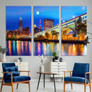 Cleveland Night Skyline Wall Art City Cityscape Canvas Print