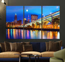 Cleveland Night Skyline Wall Art City Cityscape Canvas Print