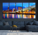 Cleveland Night Skyline Wall Art City Cityscape Canvas Print