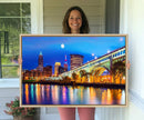 Cleveland Night Skyline Wall Art City Cityscape Canvas Print
