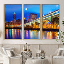 Cleveland Night Skyline Wall Art City Cityscape Canvas Print