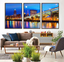 Cleveland Night Skyline Wall Art City Cityscape Canvas Print
