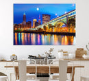 Cleveland Night Skyline Wall Art City Cityscape Canvas Print