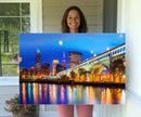 Cleveland Night Skyline Wall Art City Cityscape Canvas Print