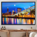 Cleveland Night Skyline Wall Art City Cityscape Canvas Print