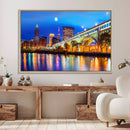 Cleveland Night Skyline Wall Art City Cityscape Canvas Print