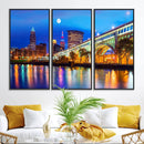 Cleveland Night Skyline Wall Art City Cityscape Canvas Print