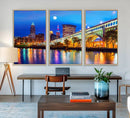 Cleveland Night Skyline Wall Art City Cityscape Canvas Print