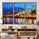 Cleveland Night Skyline Wall Art City Cityscape Canvas Print