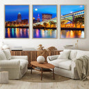 Cleveland Night Skyline Wall Art City Cityscape Canvas Print