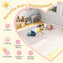 9-Piece Climb and Crawl Foam and Floor Playset with Breathable Suede Fabric-Pink