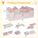 9-Piece Climb and Crawl Foam and Floor Playset with Breathable Suede Fabric-Pink