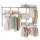 Closet System 4-8 FT Wall-Mounted Closet Shelves and Rod