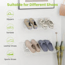 Closet Shelves Wall Mounted Set of 2 Metal Wire Shoe Racks