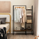 Clothes Rack Freestanding Storage Tower with Hanging Bar-Black