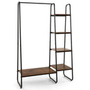 Clothes Rack Freestanding Storage Tower with Hanging Bar-Black