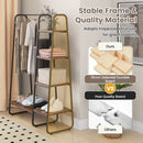 Clothes Rack Freestanding Storage Tower with Hanging Bar-Black