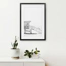 Black White Lifeguard Tower Poster. Coastal Summer Wall Art by Wall Art Set