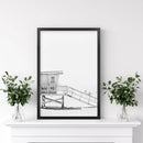 Black White Lifeguard Tower Poster. Coastal Summer Wall Art by Wall Art Set