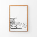 Black White Lifeguard Tower Poster. Coastal Summer Wall Art by Wall Art Set