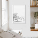 Black White Lifeguard Tower Poster. Coastal Summer Wall Art by Wall Art Set