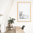 Black White Lifeguard Tower Poster. Coastal Summer Wall Art by Wall Art Set