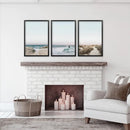 Ocean Surfing 3 Piece Wall Art. Blue Waves, Sandy Beach Path by Wall Art Set