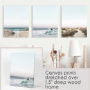 Ocean Surfing 3 Piece Wall Art. Blue Waves, Sandy Beach Path by Wall Art Set