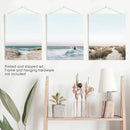 Ocean Surfing 3 Piece Wall Art. Blue Waves, Sandy Beach Path by Wall Art Set