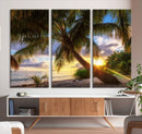 Coastal Sunset Palm Tree Giclee Canvas Print – Tropical by MyGreatCanvas | Canvas Wall Art Prints | Photo Prints & Wall Decor