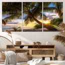 Coastal Sunset Palm Tree Giclee Canvas Print – Tropical by MyGreatCanvas | Canvas Wall Art Prints | Photo Prints & Wall Decor