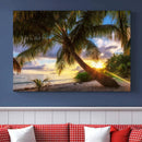 Coastal Sunset Palm Tree Giclee Canvas Print – Tropical