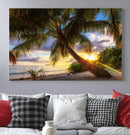 Coastal Sunset Palm Tree Giclee Canvas Print – Tropical