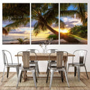Coastal Sunset Palm Tree Giclee Canvas Print – Tropical