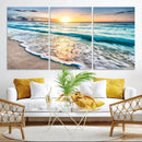 Coastal Sunset Wall Art Canvas, Ocean Beach Canvas Wall Art