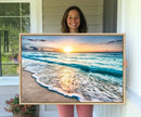 Coastal Sunset Wall Art Canvas, Ocean Beach Canvas Wall Art
